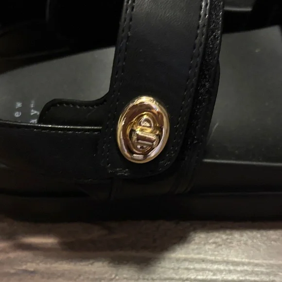 A New Day Black Sandals with Gold Details - Picture 4 of 6